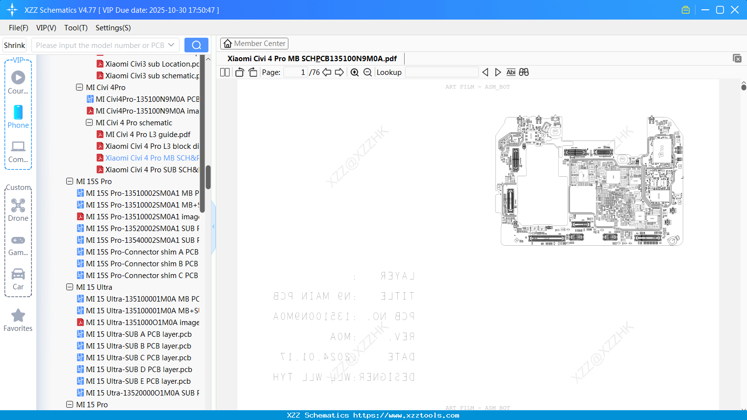 Xiaomi Civi 4 Pro MB SCH&PCB135100N9M0A